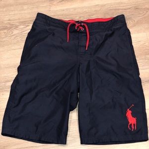 Navy and Red Ralph Lauren Polo Swim Trunks